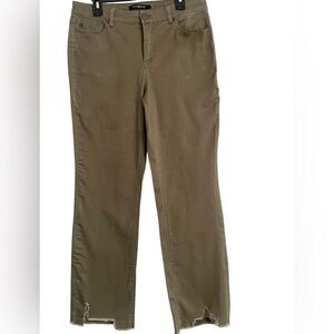 One 5 One- High Waist Raw Hem Jeans Color: Olive Size: 14/32